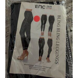 Elegant Bling Bling CROSS Leggings High Waist Stretch Skinny Pants